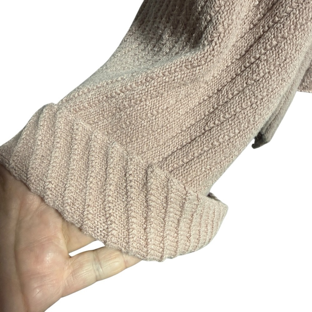 Free People I Can’t Wait Cropped Oversized Sweater Size Small Pink Blush Ribbed - Picture 5 of 12